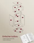 Miniatyrbillede 7 af 7: Rootz Modern Sengeborde - Natborde - Opbevaringsskabe - Træspånplade - MDF - 30 cm x 25 cm x 65 cm - 19,2 kg - 45,4 kg Bordplade Kapacitet