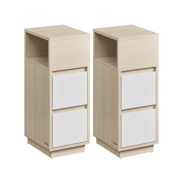 Rootz Modern Sengeborde - Natborde - Opbevaringsskabe - Træspånplade - MDF - 30 cm x 25 cm x 65 cm - 19,2 kg - 45,4 kg Bordplade Kapacitet