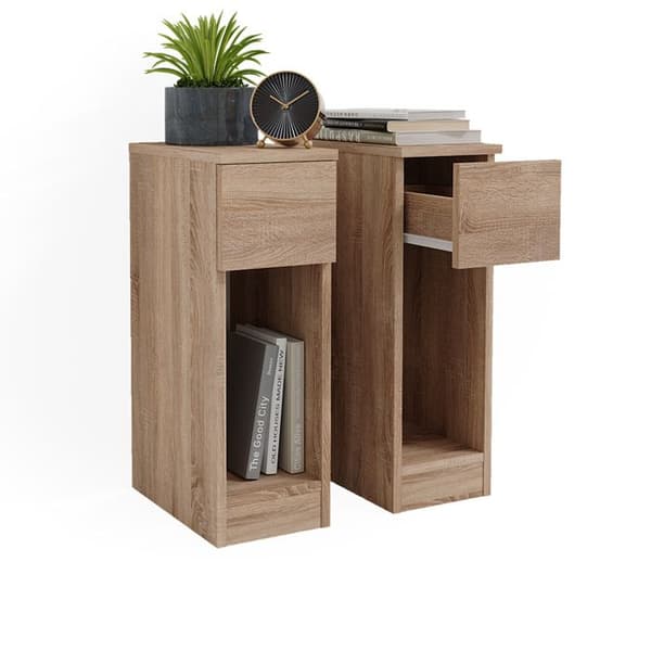Vicco Enton sängbord, Sonoma, 20 x 59,5 cm Set om 2
