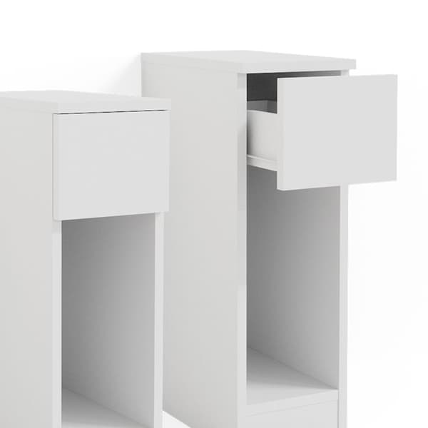 Vicco Enton sängbord, vitt, 20 x 59,5 cm Set om 2