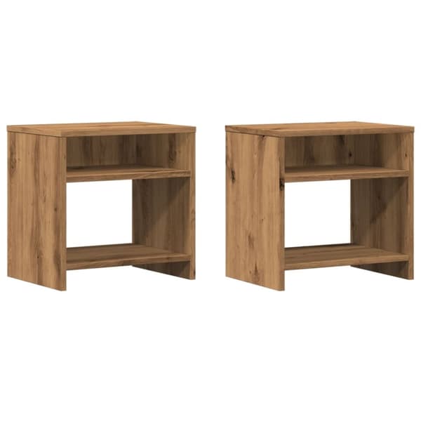 vidaXL sengeborde 2 stk. 40x30x40 cm konstrueret træ kunsteg