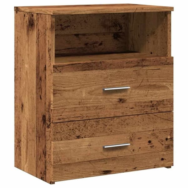 vidaXL sengeborde 2 stk. 50x32x60 cm konstrueret træ gammelt trælook