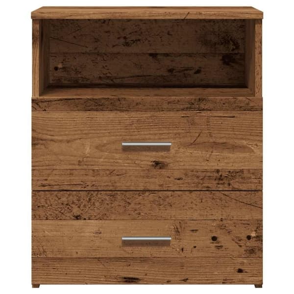 vidaXL sengeborde 2 stk. 50x32x60 cm konstrueret træ gammelt trælook