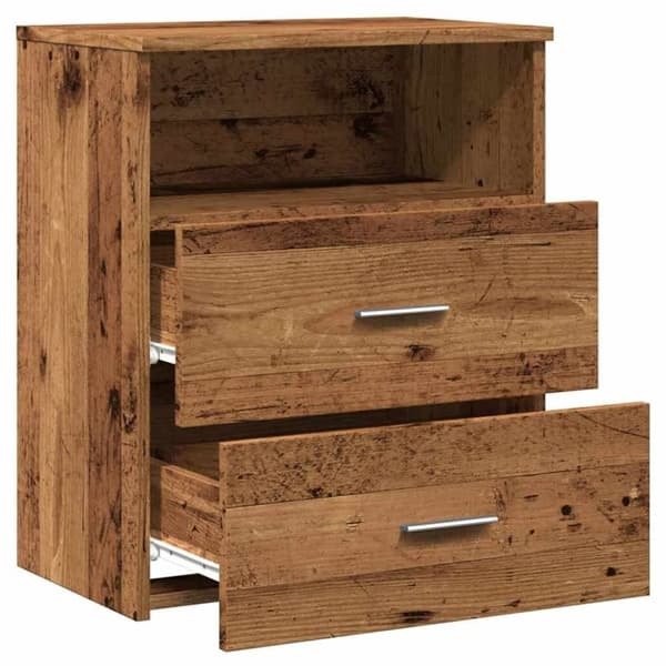 vidaXL sengeborde 2 stk. 50x32x60 cm konstrueret træ gammelt trælook