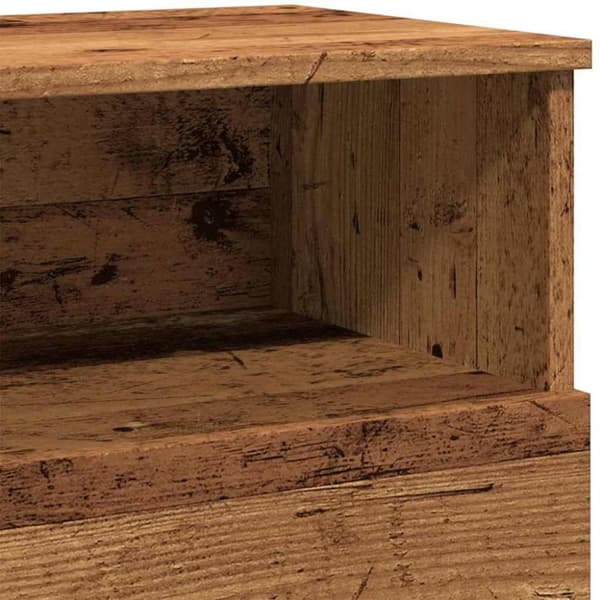 vidaXL sengeborde 2 stk. 50x32x60 cm konstrueret træ gammelt trælook