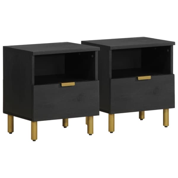 vidaXL sengebord 40x33x46 cm konstrueret træ sort