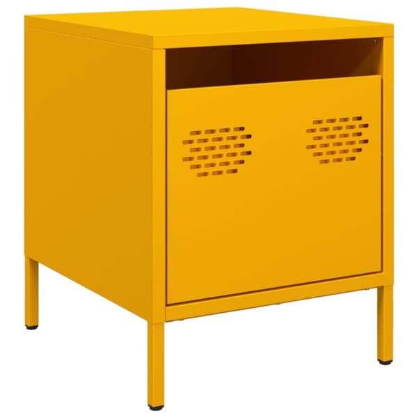 vidaXL sengebord 35x39x43,5 cm stål sennepsgul
