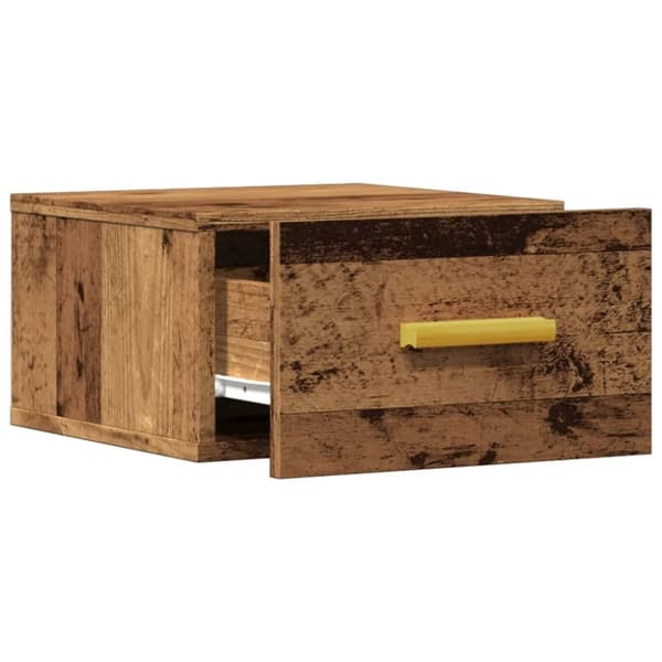 vidaXL Veggmonterte nattbord 2 stk gammelt tre 35x35x20 cm