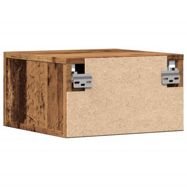 vidaXL Veggmonterte nattbord 2 stk gammelt tre 35x35x20 cm