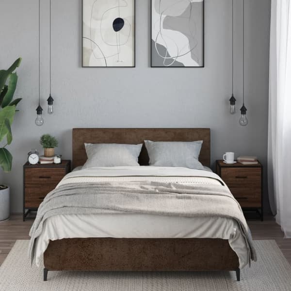 vidaXL Sängbord 2 st brun ek 40x31x50 cm konstruerat trä