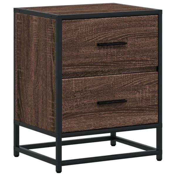 vidaXL Sängbord 2 st brun ek 40x31x50 cm konstruerat trä