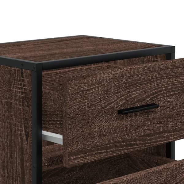 vidaXL Sängbord 2 st brun ek 40x31x50 cm konstruerat trä