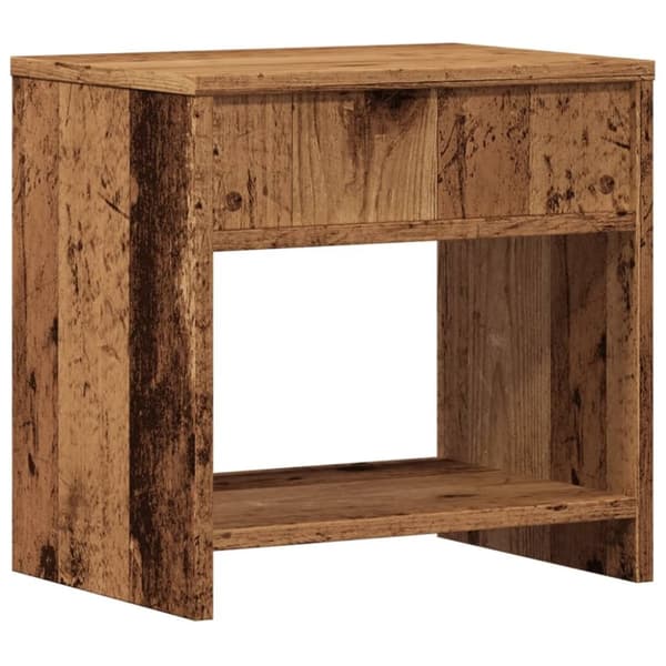 vidaXL Sängbord vittrat trä 40x30x40 cm konstruerat trä