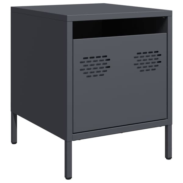 vidaXL Sängbord antracit 35x39x43,5 cm stål
