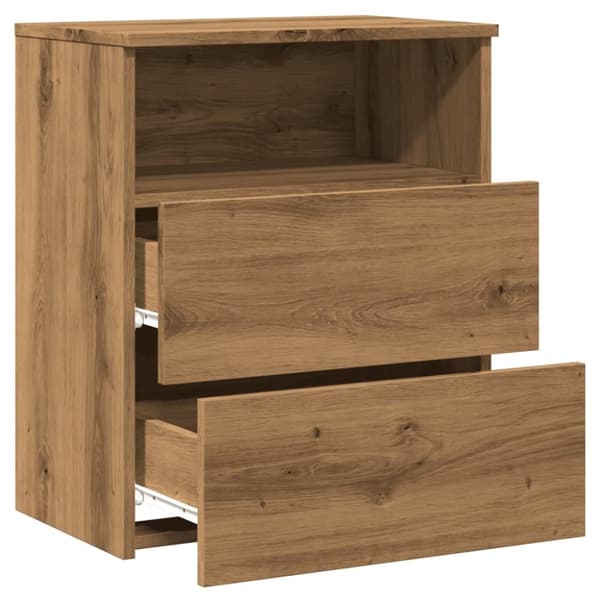 vidaXL sengebord 50x32x60 cm konstrueret træ kunsteg
