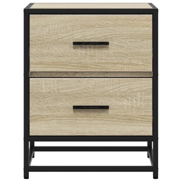 vidaXL sengeborde 2 stk. 40x31x50 cm konstrueret træ sonoma-eg