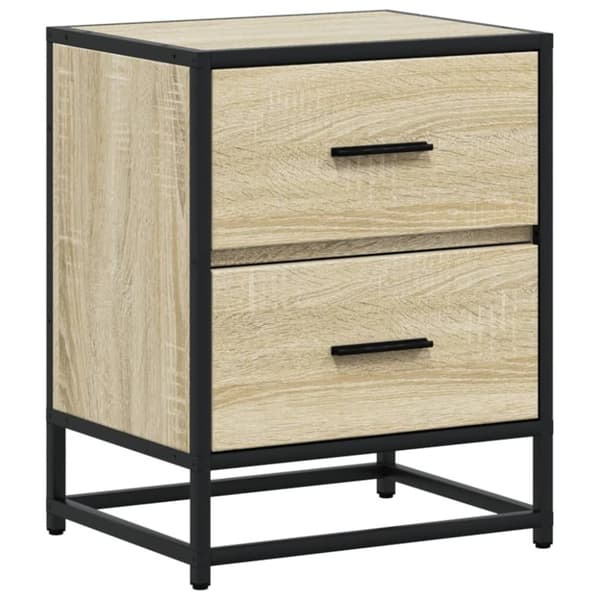 vidaXL sengeborde 2 stk. 40x31x50 cm konstrueret træ sonoma-eg