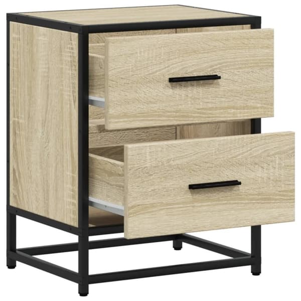 vidaXL sengeborde 2 stk. 40x31x50 cm konstrueret træ sonoma-eg