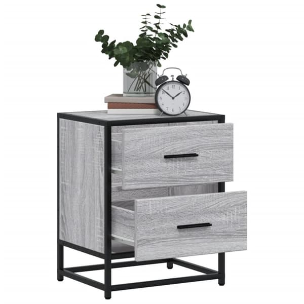 vidaXL Nattbord 2 stk grå sonoma 40x31x50 cm konstruert tre