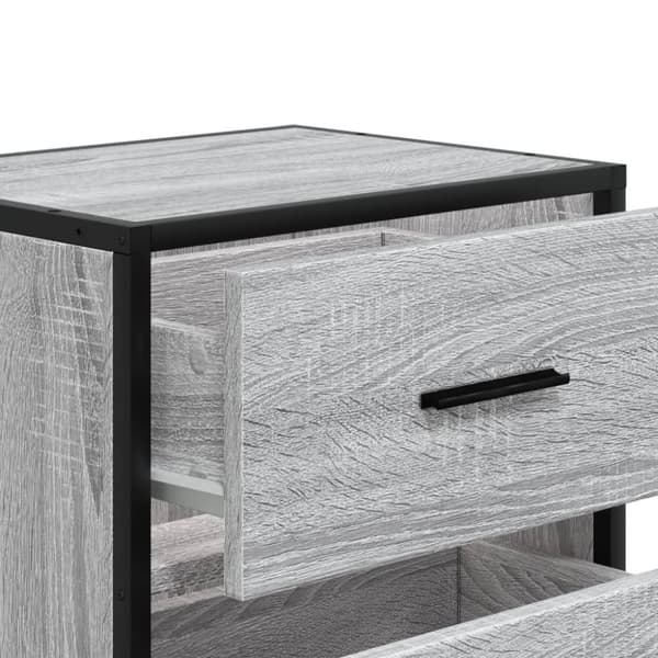 vidaXL Nattbord 2 stk grå sonoma 40x31x50 cm konstruert tre