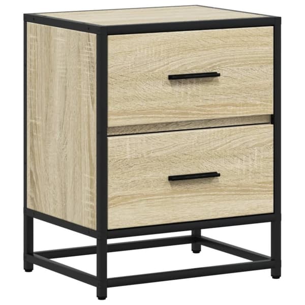 vidaXL sengebord 40x31x50 cm konstrueret træ sonoma-eg