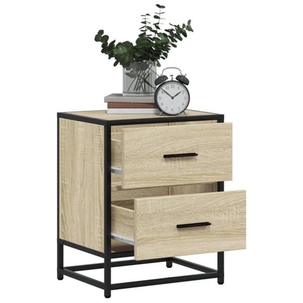 vidaXL sengebord 40x31x50 cm konstrueret træ sonoma-eg