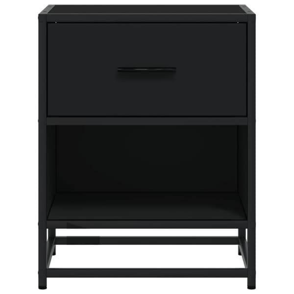 vidaXL Nattbord svart 40x31x50 cm heltre furu