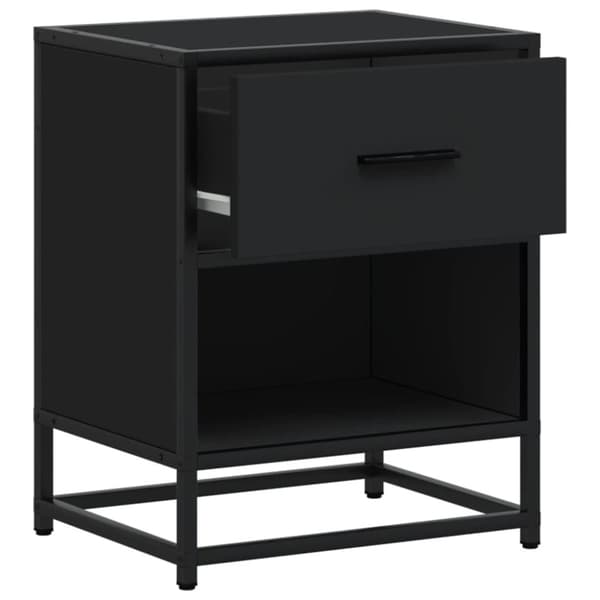 vidaXL Nattbord svart 40x31x50 cm heltre furu