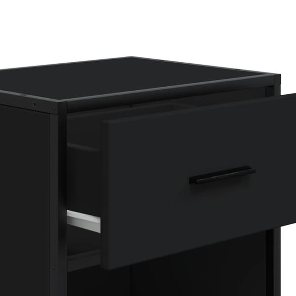 vidaXL Nattbord svart 40x31x50 cm heltre furu