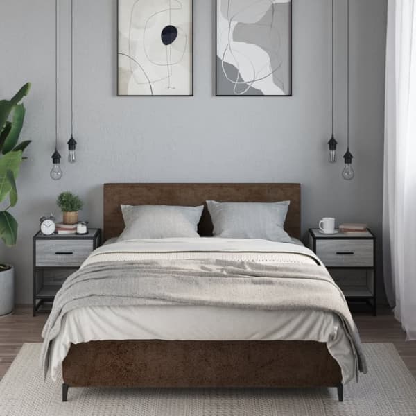 vidaXL Yöpöydät 2 kpl harmaa Sonoma 40x31x50 cm tekninen puu