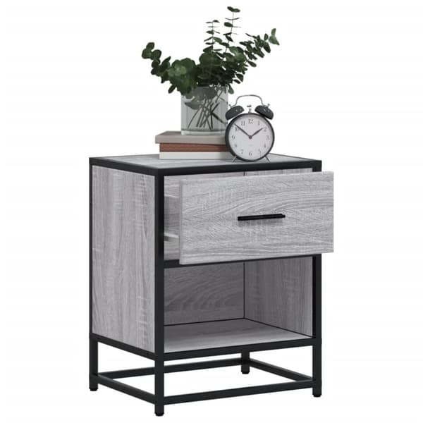 vidaXL Yöpöydät 2 kpl harmaa Sonoma 40x31x50 cm tekninen puu