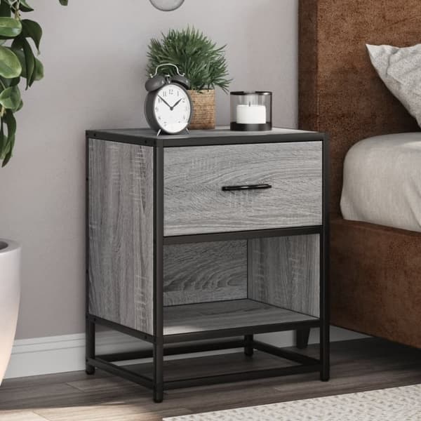 vidaXL Yöpöydät 2 kpl harmaa Sonoma 40x31x50 cm tekninen puu