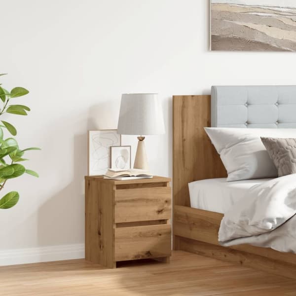 vidaXL Nattbord artisan eik 30x30x40 cm konstruert tre