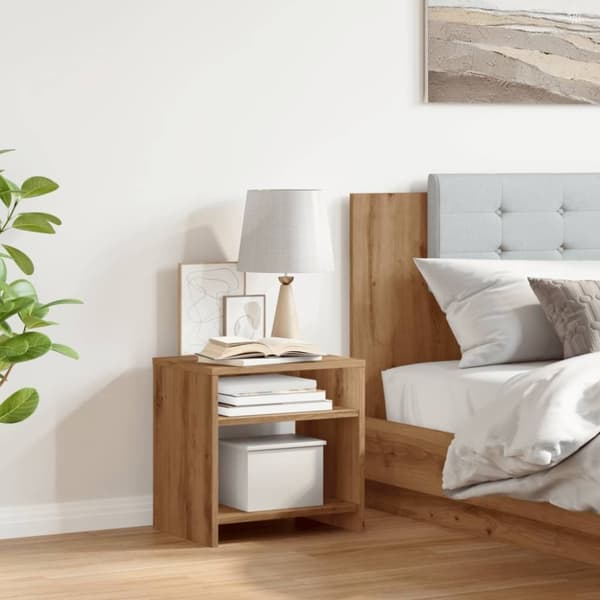 vidaXL Nattbord artisan eik 40x30x40 cm konstruert tre
