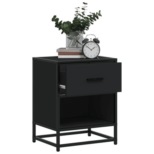 vidaXL Nattbord 2 stk svart 40x31x50 cm heltre furu