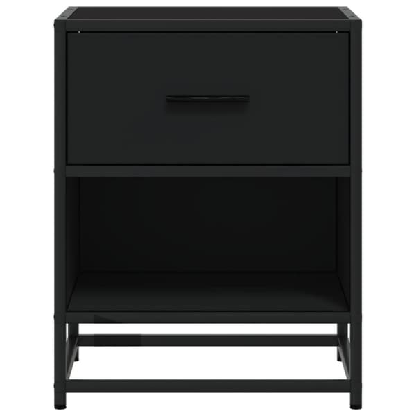 vidaXL Nattbord 2 stk svart 40x31x50 cm heltre furu
