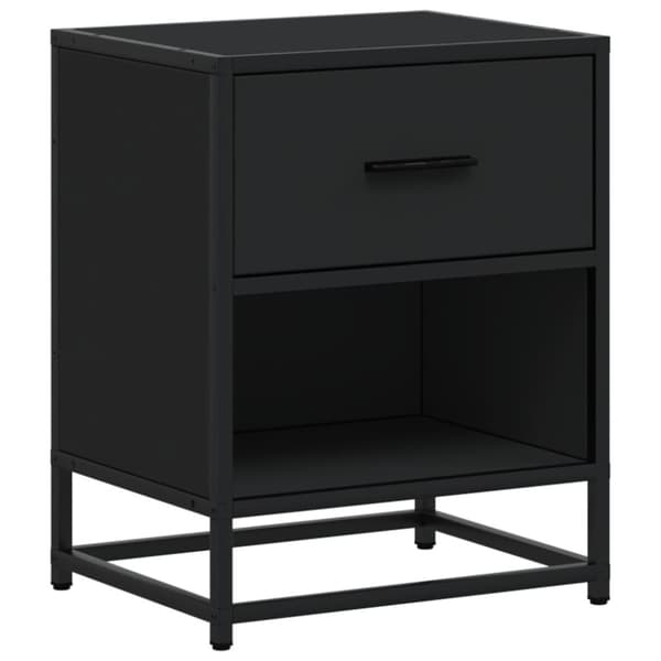 vidaXL Nattbord 2 stk svart 40x31x50 cm heltre furu
