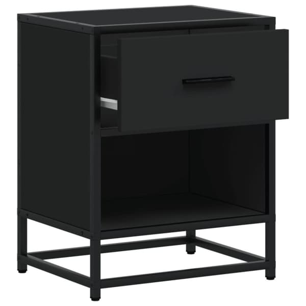 vidaXL Nattbord 2 stk svart 40x31x50 cm heltre furu