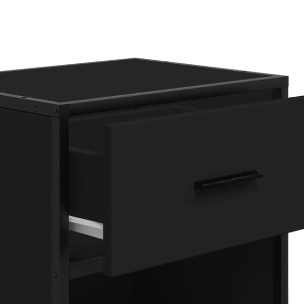 vidaXL Nattbord 2 stk svart 40x31x50 cm heltre furu