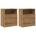 Miniatyrbilde 3 av 11: vidaXL Nattbord 2 stk artisan eik 50x32x60 cm konstruert tre