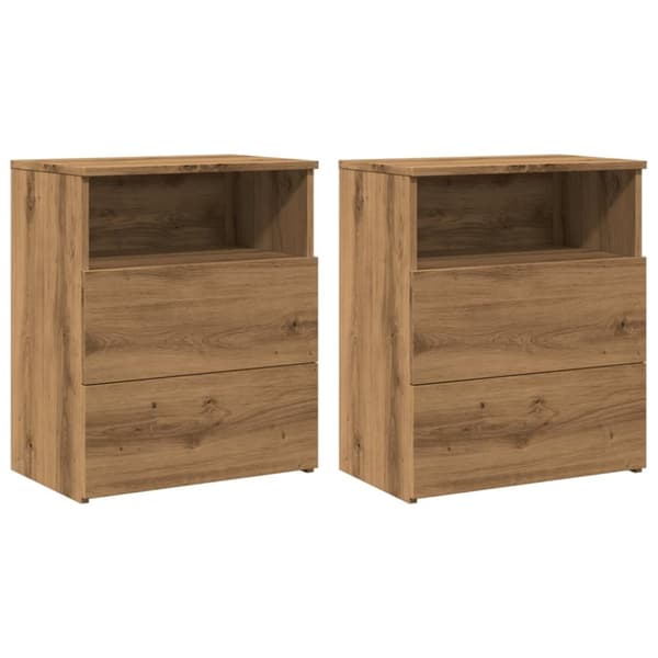 vidaXL Nattbord 2 stk artisan eik 50x32x60 cm konstruert tre