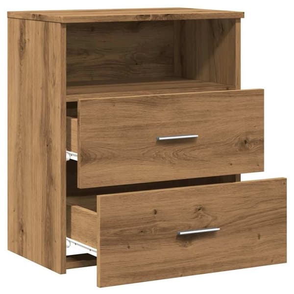 vidaXL Nattbord 2 stk artisan eik 50x32x60 cm konstruert tre