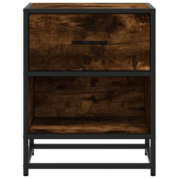 vidaXL sengeborde 2 stk. 40x31x50 cm konstrueret træ røget egetræ