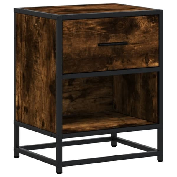 vidaXL sengeborde 2 stk. 40x31x50 cm konstrueret træ røget egetræ