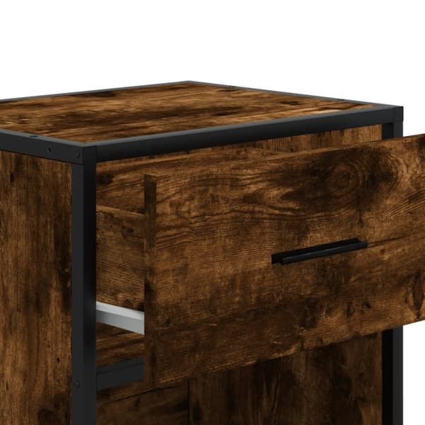 vidaXL sengeborde 2 stk. 40x31x50 cm konstrueret træ røget egetræ