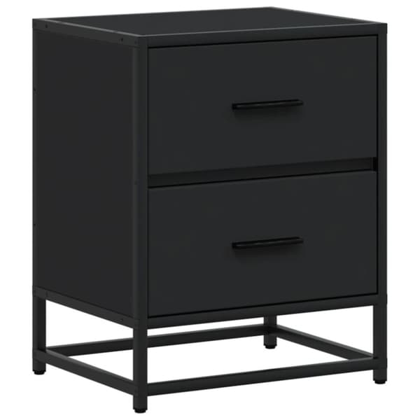 vidaXL Nattbord svart 40x31x50 cm heltre furu