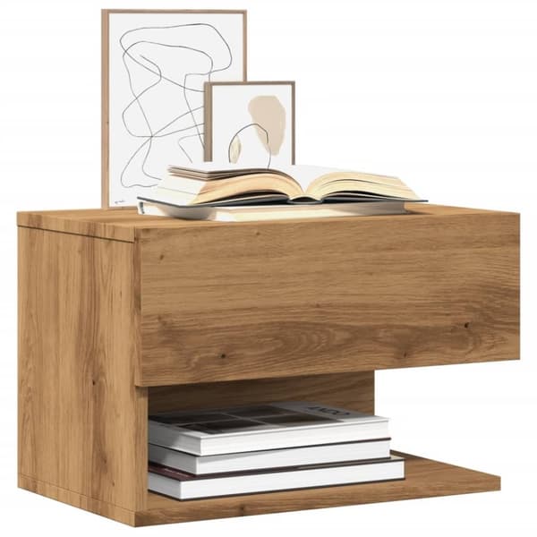 vidaXL Veggmontert nattbord artisan eik