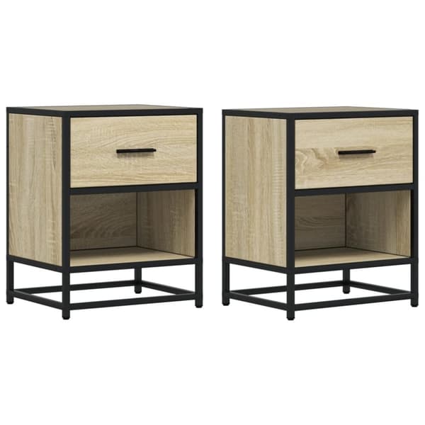 vidaXL Nattbord 2 stk sonoma eik 40x31x50 cm konstruert tre