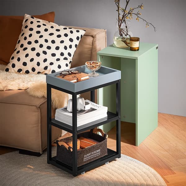 SoBuy Indlejringsborde Sengebord Sofabord Sidebord FBT145-GR