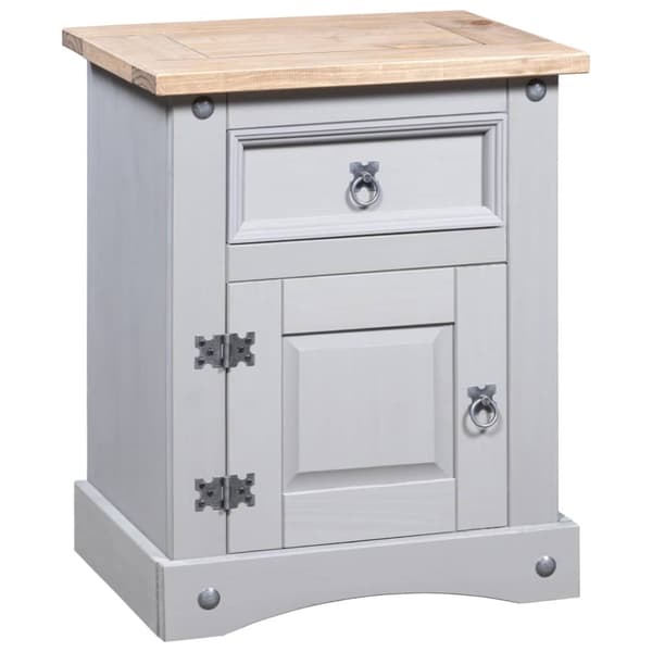 Nattduksbord mexikansk Coronastil furu grå 53x39x66 cm